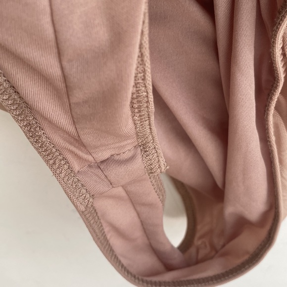 Zara Draped Tulle Runched Halter Bodysuit in Nude, Size S - Picture 9 of 12